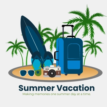 Free Summer Dream Vacation Clip Art Template to Edit Online