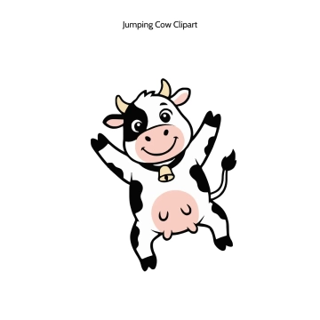 Free Jumping Cow Vector Clipart (PNG, SVG) to Edit Online
