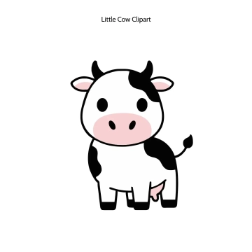 Free Little Cow Vector Clipart (PNG, SVG) to Edit Online