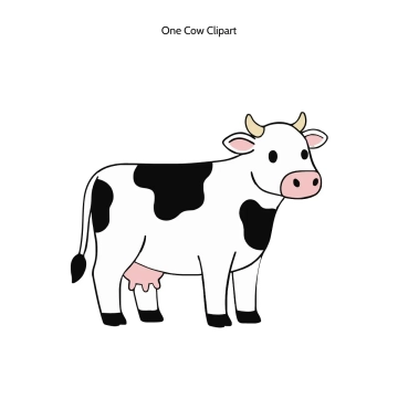 Free One Cow Vector Clipart (PNG, SVG) to Edit Online