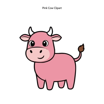 Free Pink Cow Vector Clipart (PNG, SVG) to Edit Online