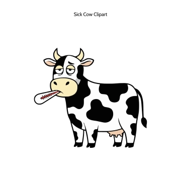 Free Sick Cow Vector Clipart (PNG, SVG) to Edit Online
