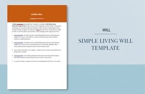 Simple Living Will Template