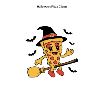 Free Halloween Pizza Cartoon Vector Clipart (PNG, SVG) to Edit Online