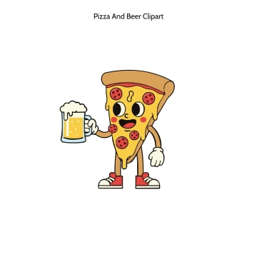 Free Pizza And Beer Vector Clipart (PNG, SVG) to Edit Online
