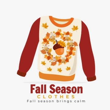 Free Fall Season Clothes Clip Art Template to Edit Online