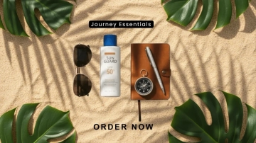 Free Travel Product Flat Lay Background Template to Edit Online