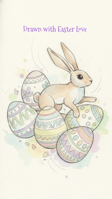 Free Hand Drawn Easter Background Template to Edit Online