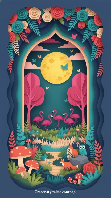 Free Modern Art Paper Cut Background Template to Edit Online