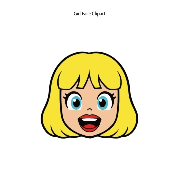 Free Girl Face Vector Clipart (PNG, SVG) to Edit Online