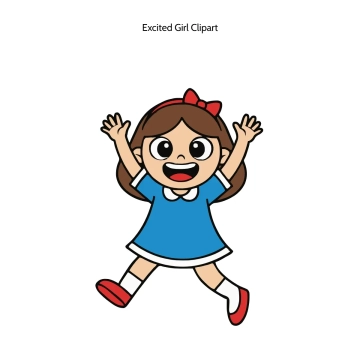 Free Excited Girl Vector Clipart (PNG, SVG) to Edit Online