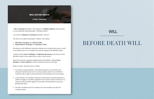 Before Death Will Template