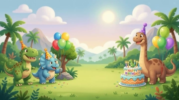 Free Dinosaur Birthday Background Template to Edit Online