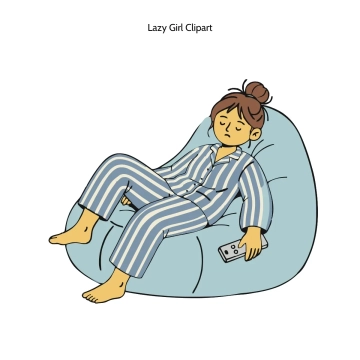 Free Lazy Girl Vector Clipart (PNG, SVG) to Edit Online