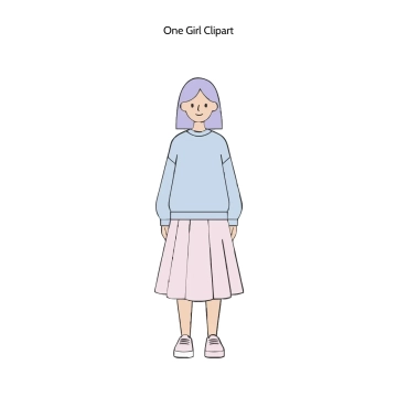 Free One Girl Vector Clipart (PNG, SVG) to Edit Online