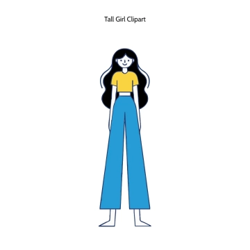 Free Tall Girl Vector Clipart (PNG, SVG) to Edit Online