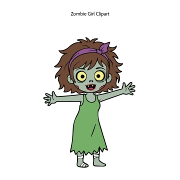 Free Zombie Girl Vector Clipart (PNG, SVG) to Edit Online