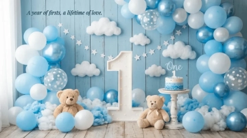 Free 1st Birthday Background Template to Edit Online