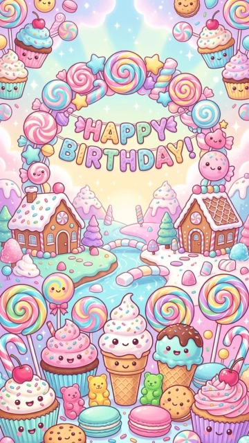 Free Kawaii Birthday Background Template to Edit Online