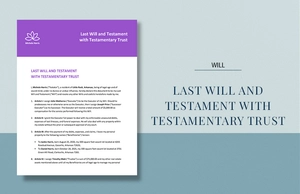 Last Will and Testament with Testamentary Trust Template