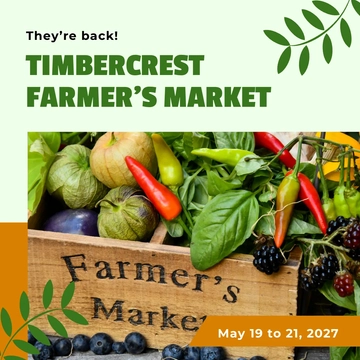 Free Farmers Market Facebook Carousel Ad Template to Edit Online