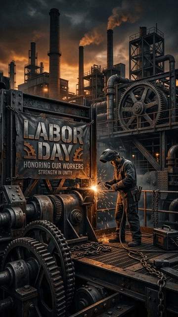 Free Industrial Labor Day Background Template to Edit Online