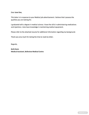Medical Job Application Letter