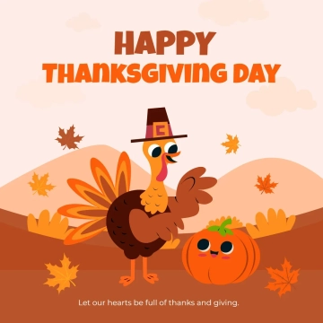Free Thanksgiving Day Funny Clip Art Template to Edit Online