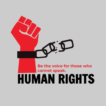 Free Human Rights Day Red Hands Clip Art Template to Edit Online