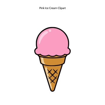 Free Pink Ice Cream Vector Clipart (PNG, SVG) to Edit Online