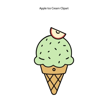 Free Apple Ice Cream Vector Clipart (PNG, SVG) to Edit Online