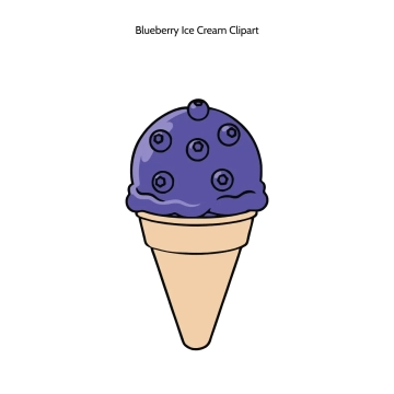 Free Blueberry Ice Cream Vector Clipart (PNG, SVG) to Edit Online