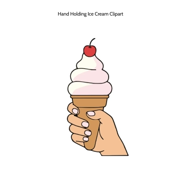 Free Hand Holding Ice Cream Vector Clipart (PNG, SVG) to Edit Online