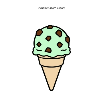 Free Mint Ice Cream Vector Clipart (PNG, SVG) to Edit Online