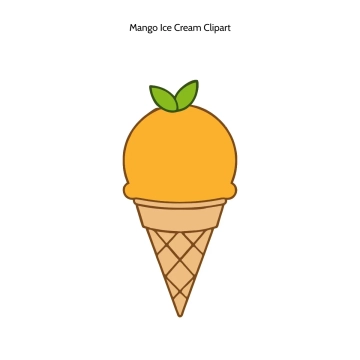 Free Mango Ice Cream Vector Clipart (PNG, SVG) to Edit Online