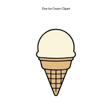 Free One Ice Cream Vector Clipart (PNG, SVG) to Edit Online