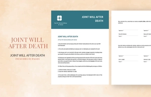 Joint Will After Death Template