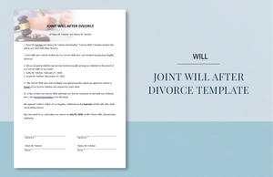 Joint Will After Divorce Template
