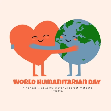 Free World Humanitarian Day Hearth Clip Art Template to Edit Online