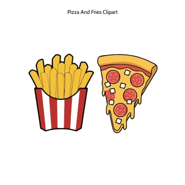 Free Pizza And Fries Vector Clipart (PNG, SVG) to Edit Online