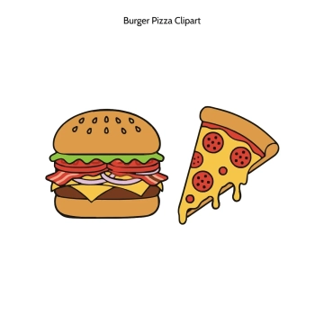 Free Burger Pizza Vector Clipart (PNG, SVG) to Edit Online
