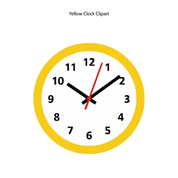 Free Yellow Clock Vector Clipart (PNG, SVG) to Edit Online