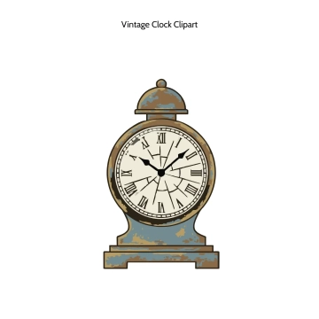 Free Vintage Clock Vector Clipart (PNG, SVG) to Edit Online