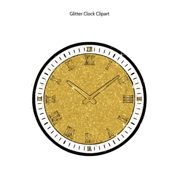 Free Glitter Clock Vector Clipart (PNG, SVG) to Edit Online
