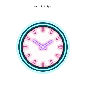 Free Neon Clock Vector Clipart (PNG, SVG) to Edit Online