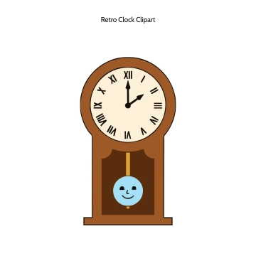 Free Retro Clock Vector Clipart (PNG, SVG) to Edit Online