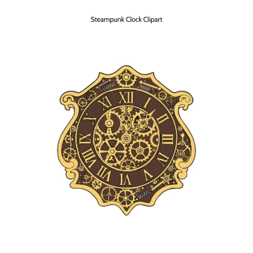 Free Steampunk Clock Vector Clipart (PNG, SVG) to Edit Online