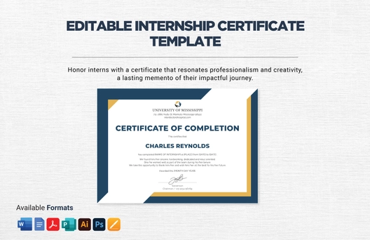 Editable Internship Certificate Template