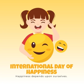 Free International Day of Happiness Clip Art Template to Edit Online