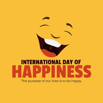 Free International Day of Happiness Yellow Clip Art Template to Edit Online